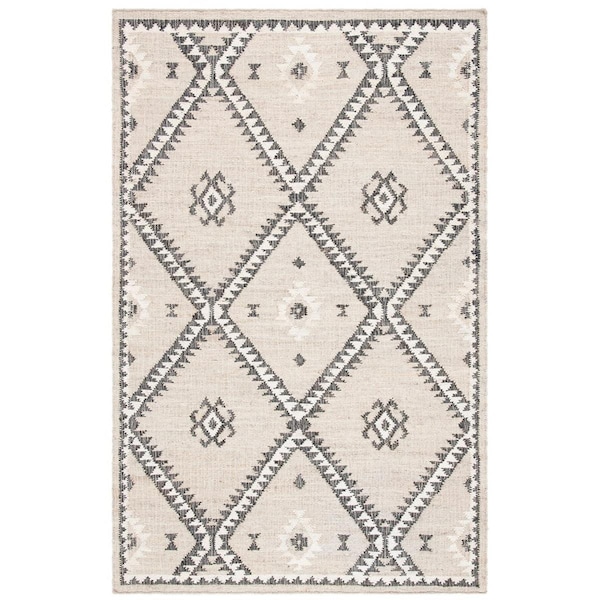 Safavieh 4 x 6 ft. Kilim Flat Weave Rectangle Area Rug Grey & Black KLM761F-4 - main